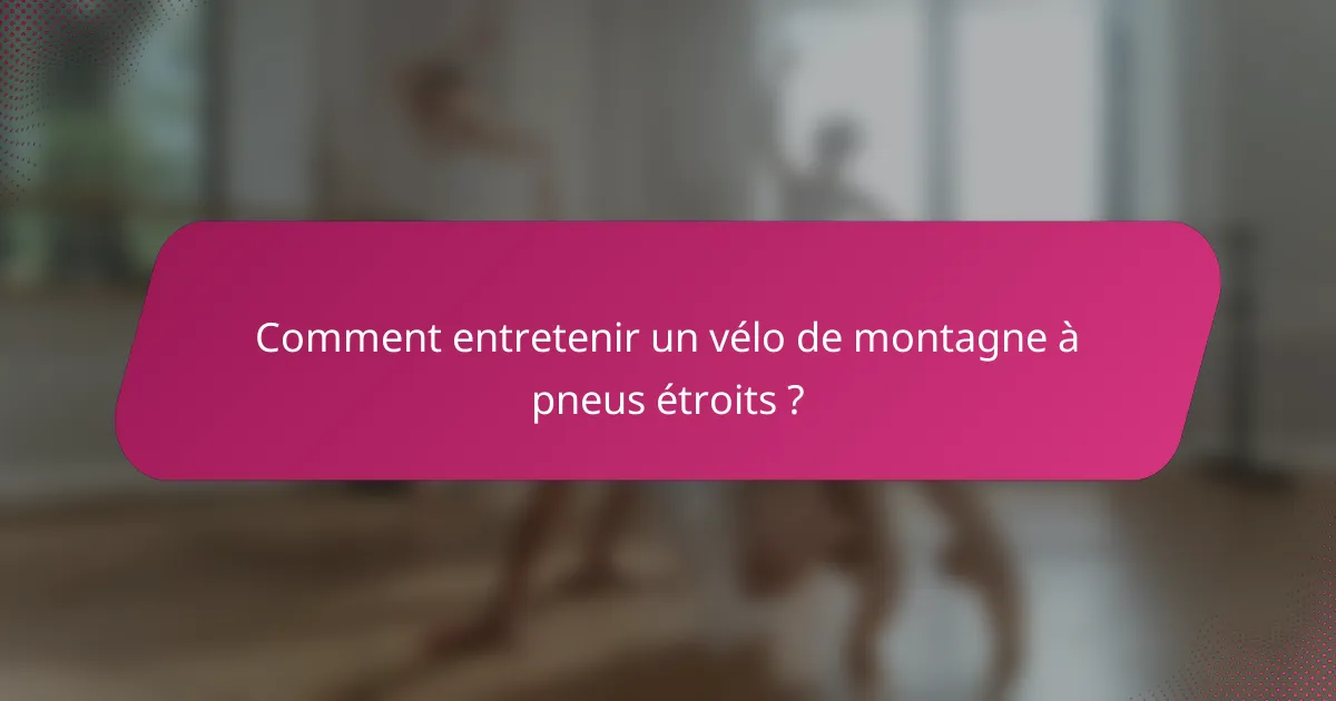 Comment entretenir un vélo de montagne à pneus étroits ?