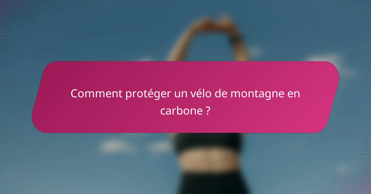 Comment protéger un vélo de montagne en carbone ?