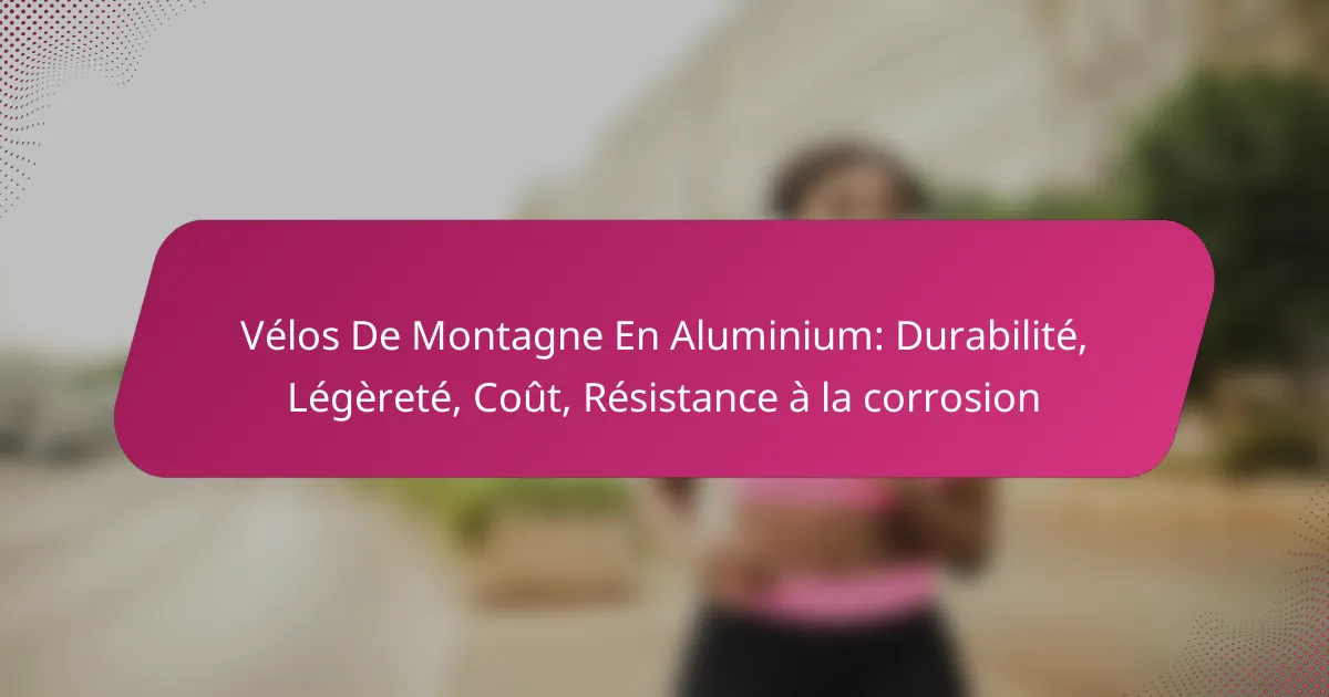 Vélos De Montagne En Aluminium: Durabilité, Légèreté, Coût, Résistance à la corrosion