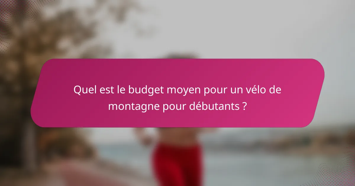 Quel est le budget moyen pour un vélo de montagne pour débutants ?